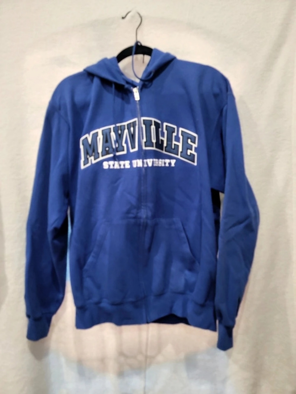 Champion Eco Fleece Mayville State University Full Zip Hoodie Blue Size L